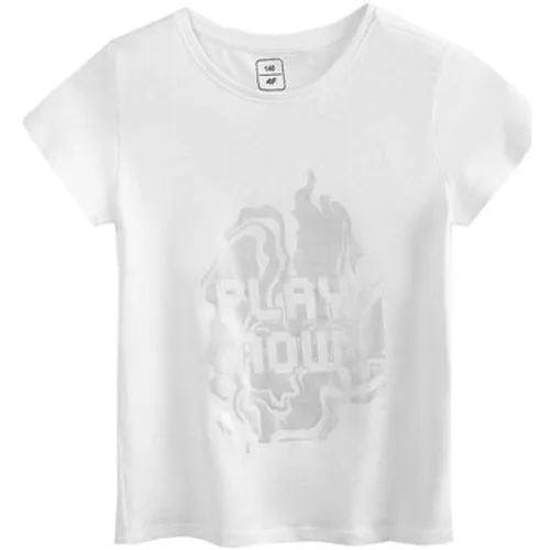 4F  JTSD204  girls's Children's T shirt in White
