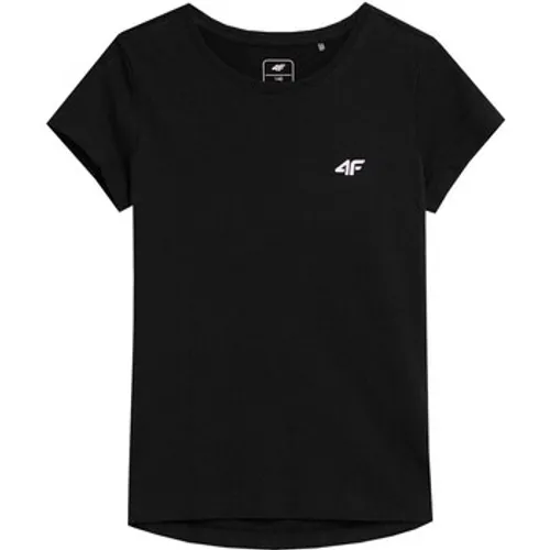 4F  K15397  girls's Children's T shirt in Black