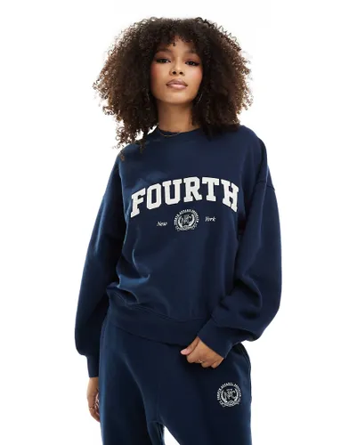 4th & Reckless A pollo lounge sweatshirt in navy