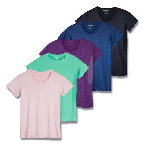 5 Pack: Women's Dry Fit Tech Stretch Short-Sleeve Crew Neck