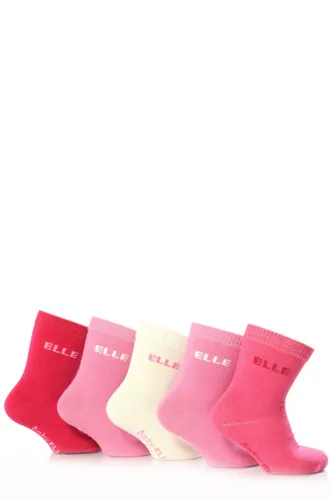 5 Pair Pink Baby Pink Plain Socks Girls 0-0 Baby (0-6 Months) - Elle