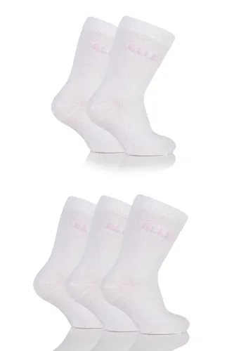 5 Pair White Baby White Plain Socks Girls 0-0 Baby (0-6 Months) - Elle