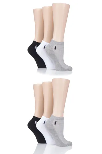 6 Pair Assorted Cushioned Trainer Socks Ladies 4-7 Ladies - Ralph Lauren