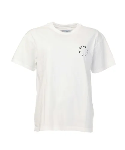 7 Days Active Womenss Monday T-Shirt in White Cotton