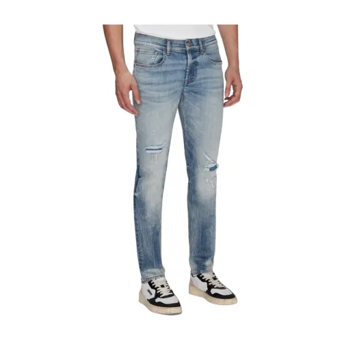 7 For All Mankind , 7forallmankind Slimmy Tapered Stretch Tek Wave ,Blue male, Sizes: