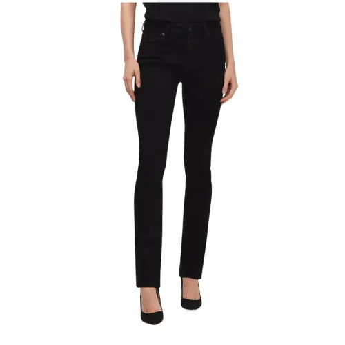7 For All Mankind , Black Kimmie Straight Jeans ,Black female, Sizes: