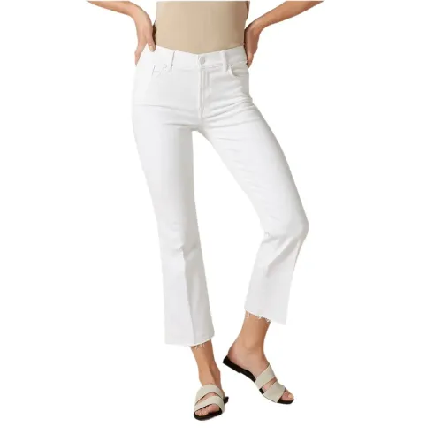 7 For All Mankind , Cropped Boot Unrolled Slim Illusion ,White female, Sizes:
