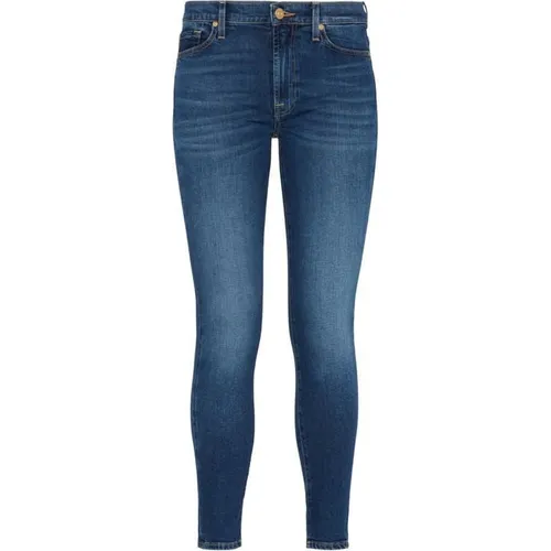 7 For All Mankind High Waist Skinny Crop Jeans - Blue