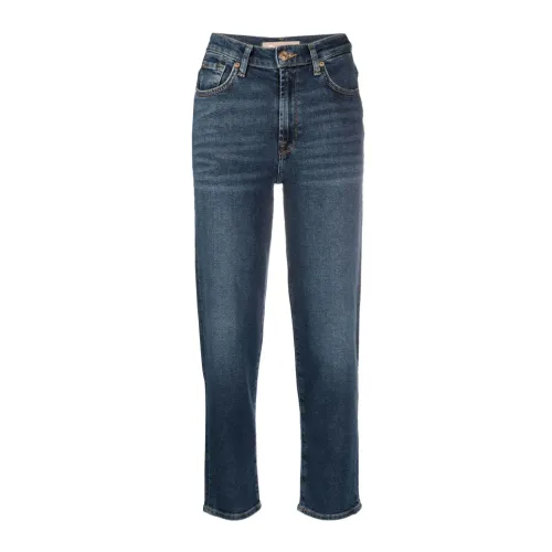 7 For All Mankind , Malia High Rise Cropped Jeans ,Blue female, Sizes: