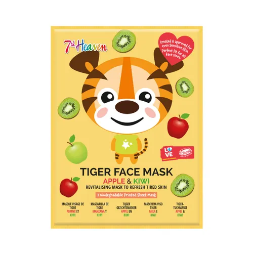 7th Heaven Tiger Sheet Face Mask Apple and Kiwi