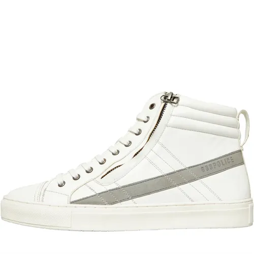 883 Police Mens Ryder High Top Trainers White