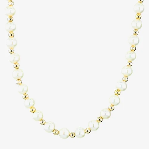9ct 16 Inch Drilled Freshwater Pearl and Gold Necklace POZ726S