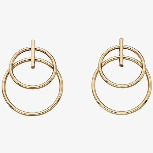 9ct Gold Double Circle Earrings GE2160