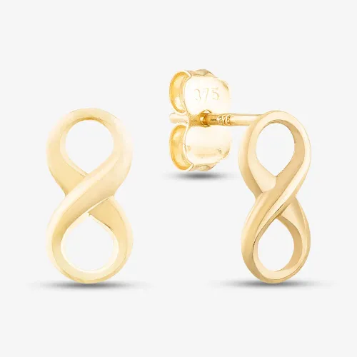 9ct Gold Infinity Stud Earrings GE2157