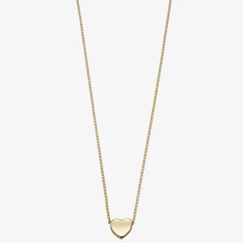 9ct Gold Plain Heart Necklace GN309