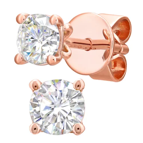 9ct Rose Gold 0.50cttw Diamond 4 Claw Stud Earrings