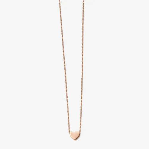9ct Rose Gold Heart 17 Inch Necklace GN235