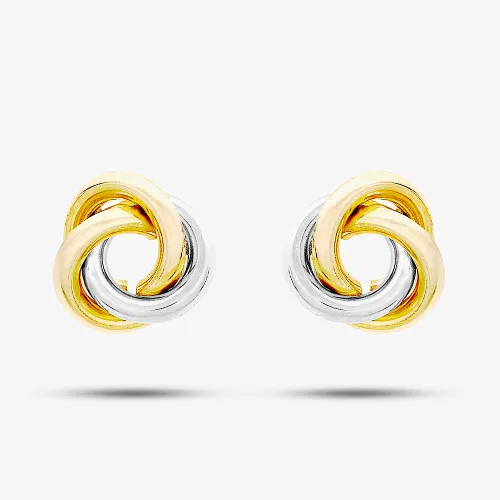 9ct Two-Colour Gold 10mm Knot Stud Earrings 2.55.6521