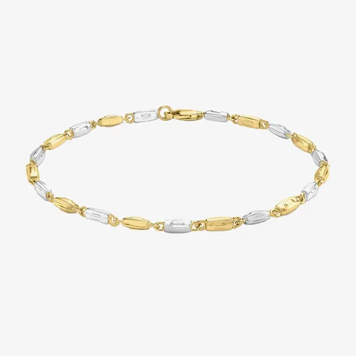 9ct Two Tone Gold Seed Link 20cm Bracelet 2.29.7263