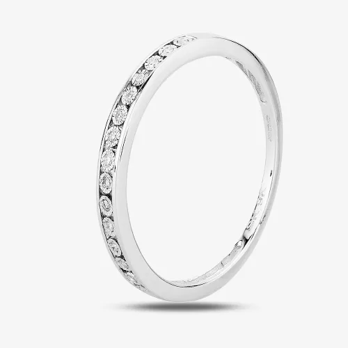 9ct White Gold 0.05ct Diamond Half Eternity Ring THR23311-05 L