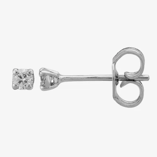 9ct White Gold 0.15ct Claw-set Diamond Stud Earrings 5035E/9W/DQ1015