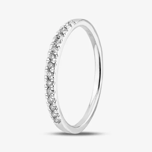 9ct White Gold 0.15ct Diamond Pave Set Half Eternity Ring THR15238-15Tp M
