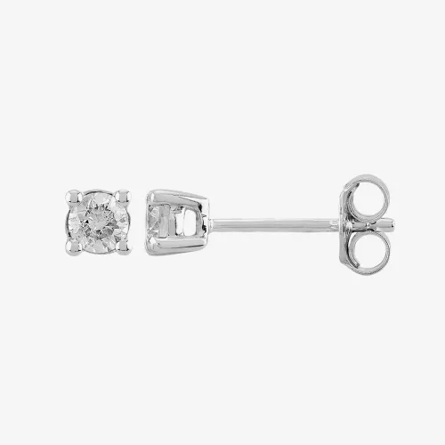 9ct White Gold 0.20ct Four Claw Diamond Earrings THE2534-20