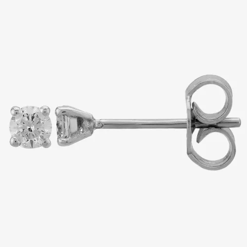 9ct White Gold 0.25ct Claw-set Diamond Stud Earrings 5035E/9W/DQ1025