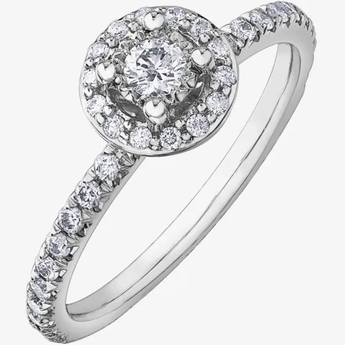 9ct White Gold 0.40ct Diamond Ring 30772WG/40-10 L