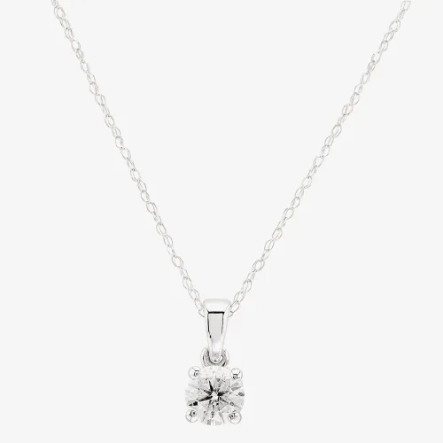 9ct White Gold 0.50ct Diamond Single Stone Necklace THP3119-50