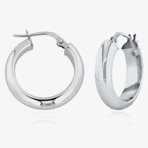 9ct White Gold 19mm Polished Hoop Earrings 5.52.7659