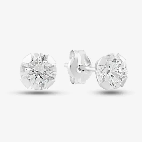9ct White Gold Cubic Zirconia Stud Earrings 5.58.4969