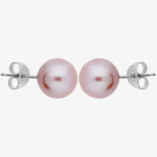 9ct White Gold Pink Freshwater Pearl Stud Earrings EOZ110RF-P