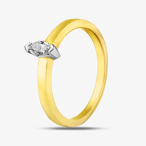9ct Yellow Gold 0.15ct Marquise Cut Diamond Solitaire Ring  PR05509W 0.15 K