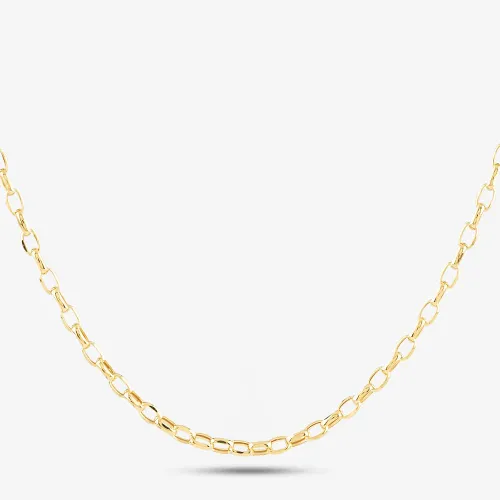 9ct Yellow Gold 18 Inch Oval Belcher Chain HOB100-18