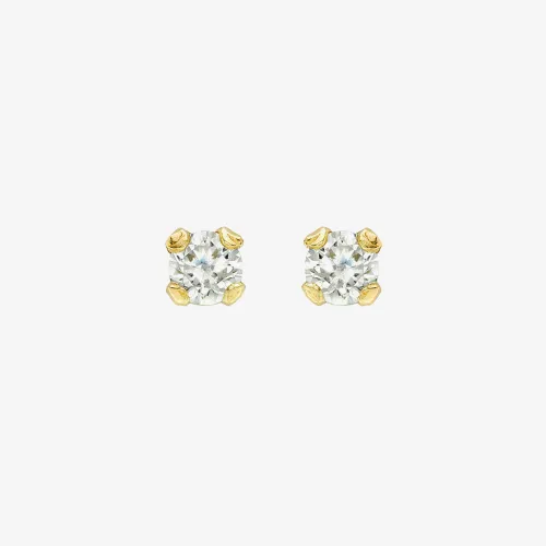 9ct Yellow Gold 2mm Round Crystal Stud Earrings 1.59.1719
