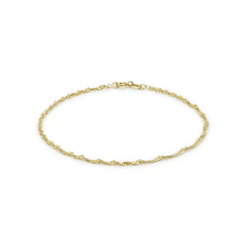 9ct Yellow Gold 30 Twist Curb Chain Bracelet