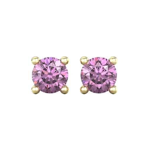 9ct Yellow Gold 4 Claw Amethyst Stud Earrings