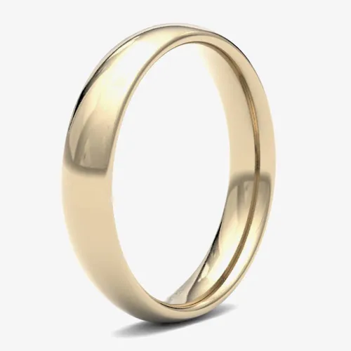 9ct Yellow Gold 4.0mm Medium Court Wedding Ring 4GMC-9Y
