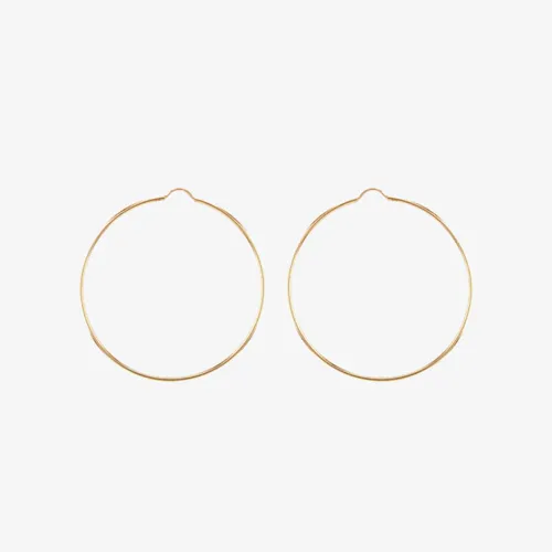 9ct Yellow Gold 40mm Plain Hoop Earrings 1.51.3169