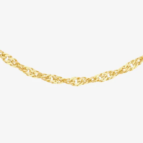 9ct Yellow Gold 46cm Diamond-Cut Twisted Curb Chain 1.13.0464-46