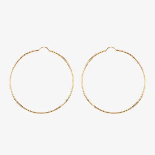 9ct Yellow Gold 50mm Plain Hoop Earrings 1.51.3170