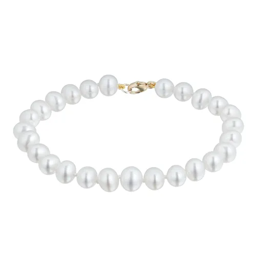 9ct Yellow Gold 6.6.5mm Cultured Fresh Water Pearl Bracelet