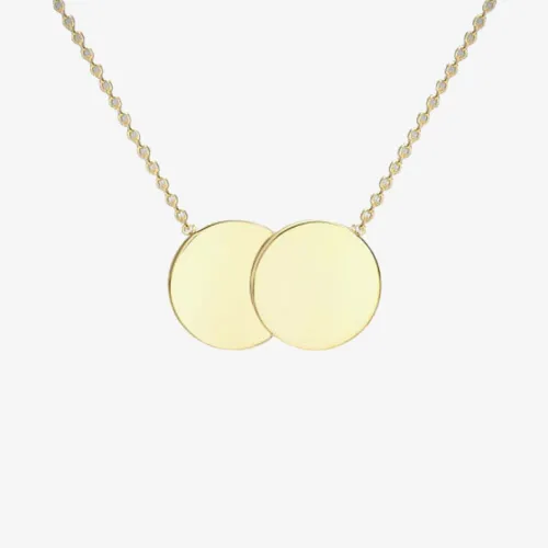9ct Yellow Gold Double Disc Necklet 1.19.7530