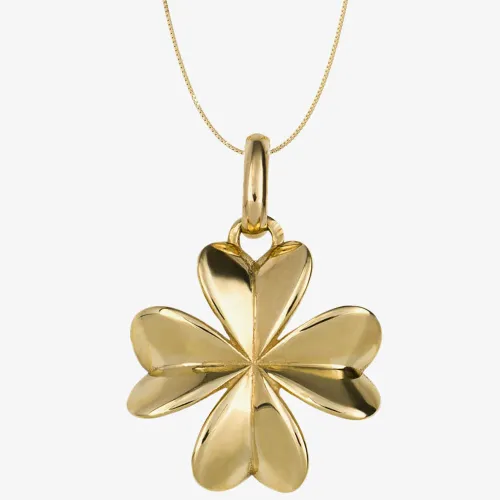 9ct Yellow Gold Four Leaf Clover Necklace GP2296 GN141