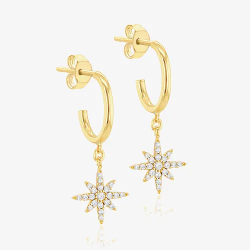 9ct Yellow Gold North Star Dropper Earrings 1.56.9996