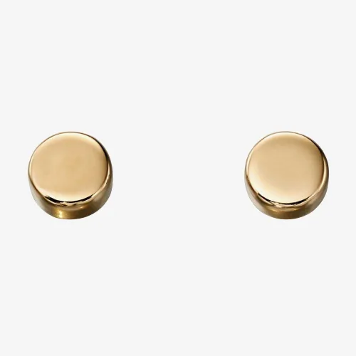 9ct Yellow Gold Round Plain Stud Earrings GE2130