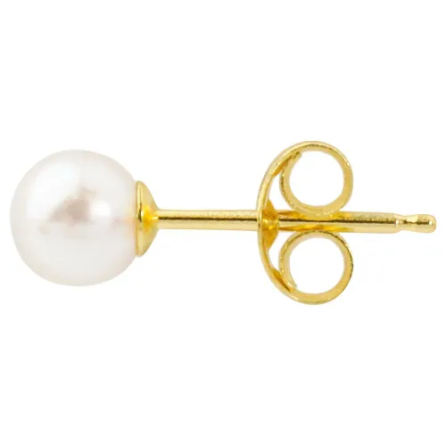 A B Davis 18ct Yellow Gold Cultured Pearl Stud Earrings, White - White - Female