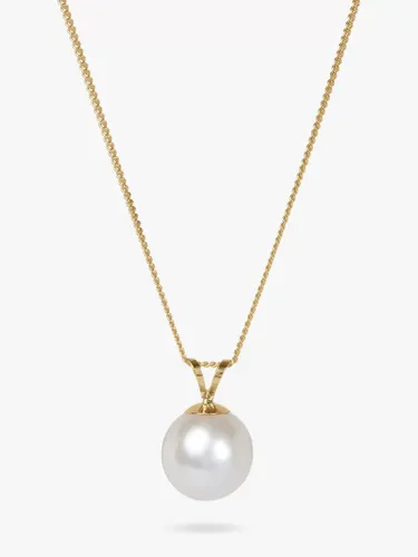 A B Davis 9ct Gold Freshwater Pearl Pendant Necklace - White - Female