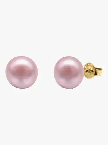 A B Davis 9ct Gold Freshwater Pearl Stud Earrings - Pink - Female